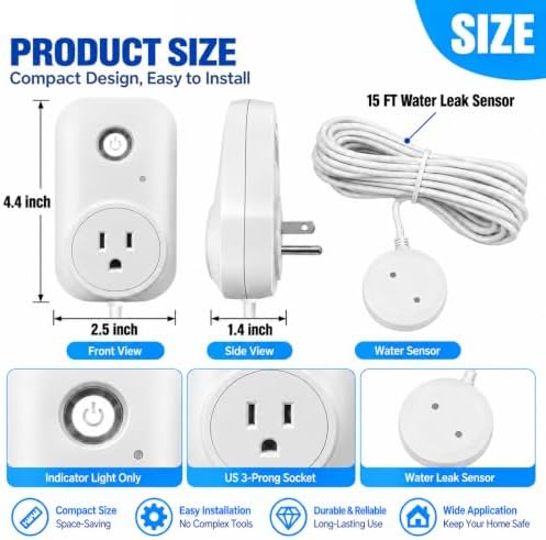 Water Leak Detector Alarm 15FT Dual-Sided Water Leak Sensor for Home - Image 5