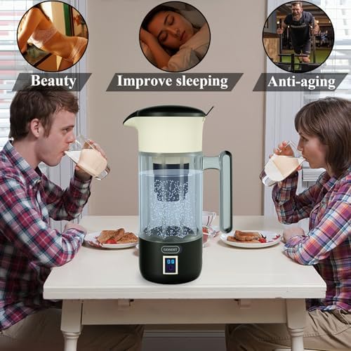 Hydrogen Water Pitcher Machine 1500ML Hydrogen Alkaline Water Generator Bottle Ionizer Maker with SPE and PEM Technology (Dark Blue) - Image 6