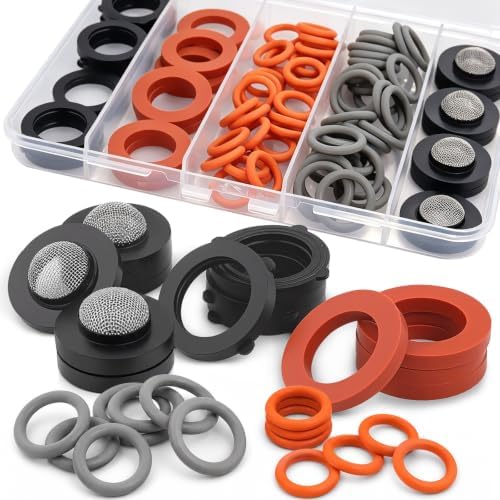 XBVV 84 Pcs 5 Size Pressure Washer O-Rings & Garden Hose Gasket Rubber Seal by XBVV