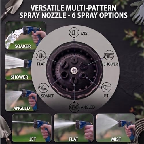 GREEN MOUNT Water Hose Nozzle Spray Nozzle, Metal Garden Hose Nozzle with Adjustable Spray Patterns - Image 4