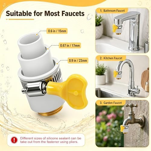 Windspeed 6.5Ft Slip On Tub Hose for Dogs Bathtub Faucet Attachment for Dog Washing Hose Tub Attachment for Pet Puppy Cat Washing Cleaning, Suitable for 0.6-0.9 inch Faucets - Image 4