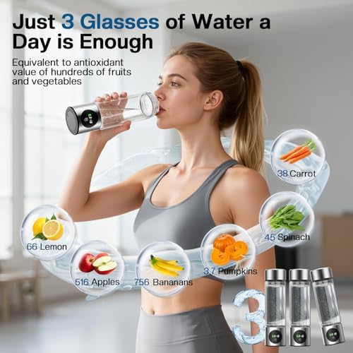 Hydrogen Water Bottle Generator, Portable Rechargeable aquahealth Hydrogen Water, Hydrogen Water Ionizer Machine, with SPE/PEM Technology, for Home Office Travel Fitness Drinking - Image 4