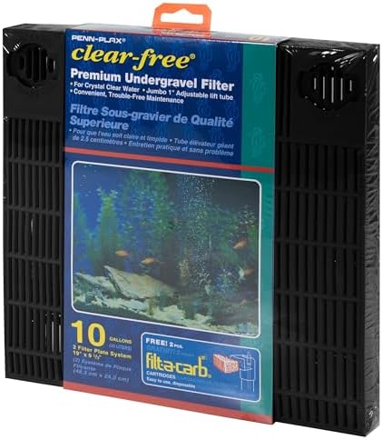 Penn-Plax Undergravel Aquarium Filter for 10 Gallon Tanks – Two 9.5” x 9.5” Plates – Under Gravel System for Clear, Clean Water – Safe for Freshwater and Saltwater Tanks - Image 2