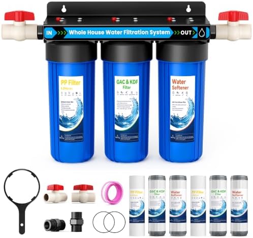 18-Pack Filter Cartridge Bundle with 3 Stage Water Softener System, Whole Home Water Filter Removes Chlorine, Iron, Scale, Lead and Heavy Metals, Contains 6 Full Replacement Filter Sets - Image 2