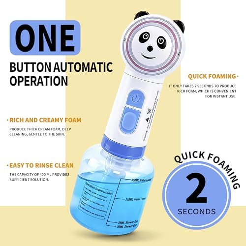 Electric Dog Shampoo Dispenser, Rich Foam, Panda Design (2 Charging Cables) - Image 3