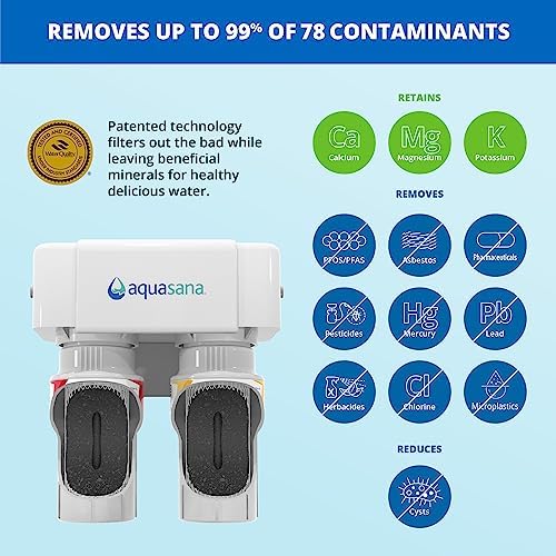 Aquasana Under Sink Water Filter System - Reduces PFAS, Lead, & Chlorine in Drinking Water - Under Counter Claryum Filtration for Kitchen - 2-Stage - Oil-Rubbed Bronze Faucet - AQ-5200.62 - Image 2
