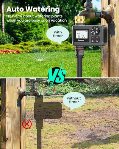 2 PCS Water Timer with Brass Inlet, Water Sprinkler Timer with Rain Delay/Manual/Automatic Drip Irrigation and Lawn Watering System for Yard - Image 3