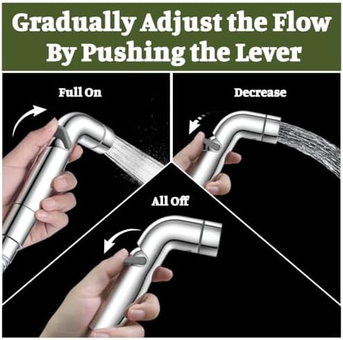Dog Shower Attachment for Outdoor Pet Washing, High Pressure Hand Sprayer with ON/OFF Switch, 100 Inches Stainless Steel Hose, 3/4 GHT Female Connector, Chrome - Image 2