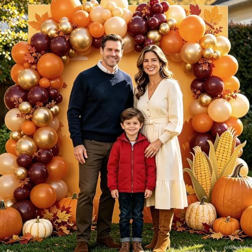 Burgundy Fall Balloon Arch Kit for Autumn Thanksgiving Party Decorations - Image 4