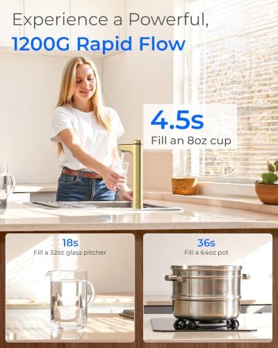 Waterdrop X12Alkaline Mineral Reverse Osmosis System 1200 GPD Gold Faucet - Image 6