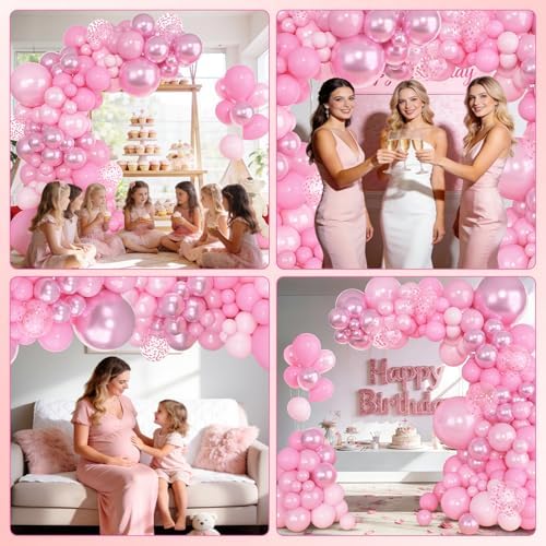 Amandir 153pcs Pastel Light Pink Balloon Garland Arch Kit Different Sizes - Image 5
