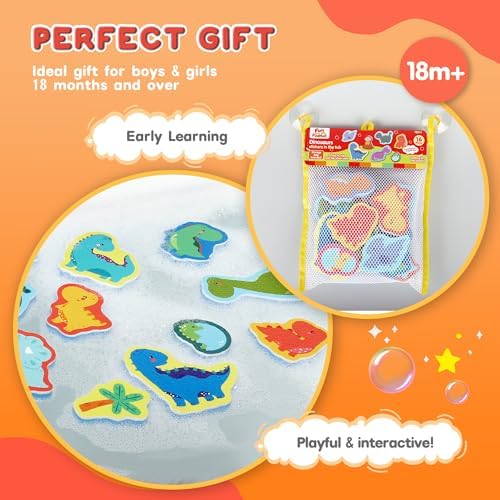Dinosaur Bath Toys, 16PCS Foam Bathtub Toys for Toddlers 1-3 - Image 7