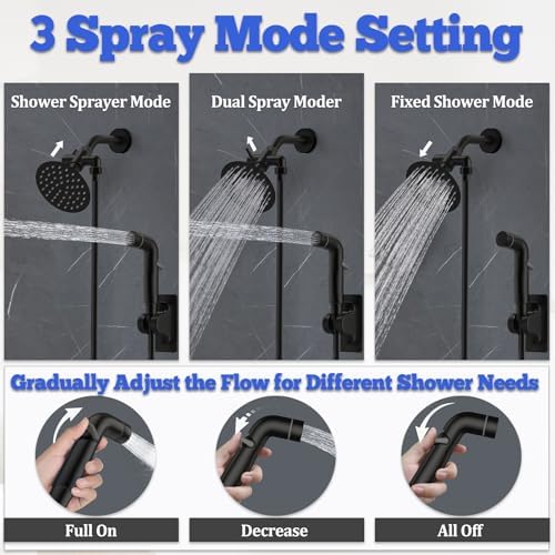 Dog Shower Attachment Metal, YDmeet Pet Shower Attachment for Fast and Clean Pet Bathing and Dog Washing, 83 Inch Hose and Shower Holder, Brass 3-Way Diverter, Adjustable Pet Shower Sprayer, Black - Image 2