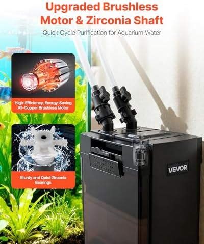 VEVOR 264GPH Canister Filter, 2-Stage External Aquarium Filter with Powerful Pump, Quite Water Circulation Cleaning Machine with Media for Fish Tanks and Aquariums Up to 75 Gallons, for Freshwater - Image 5