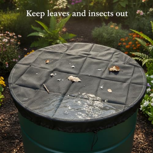 Rain Barrel Mesh Filter Cover, Polyester Mesh Screen, Fits Open-Top Containers up to 39.4 Inches, Black (1 PC) - Image 3