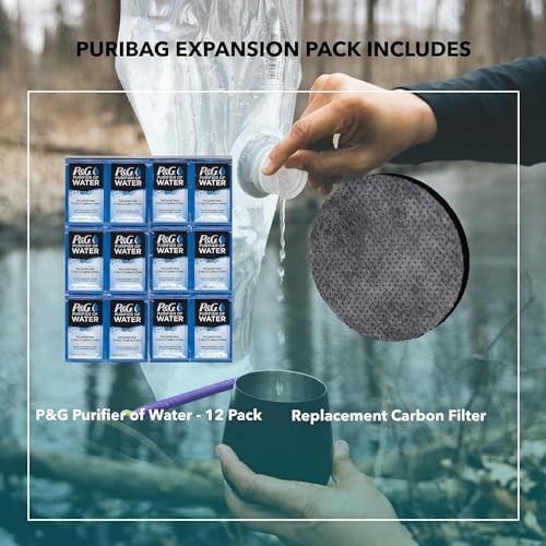 PURIBAG Refill Kit - Replacement Carbon Filter & 12x Water Purifier Packets - Image 2