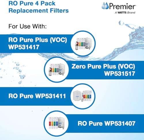 Watts Premier RO Pure 4-Pack Filter Kit with Membrane Push Button - Image 3