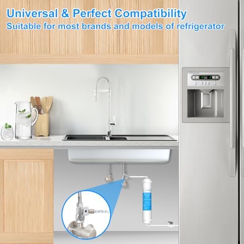 Inline Water Filter Kit - With Feed Water Valve for Refrigerator,Ice Maker - Image 6