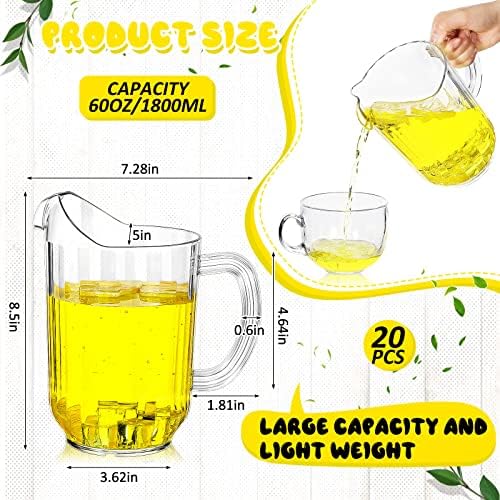 Tessco for you 20 Pcs Plastic Water Pitchers, 60 Ounce, Classic - Image 2