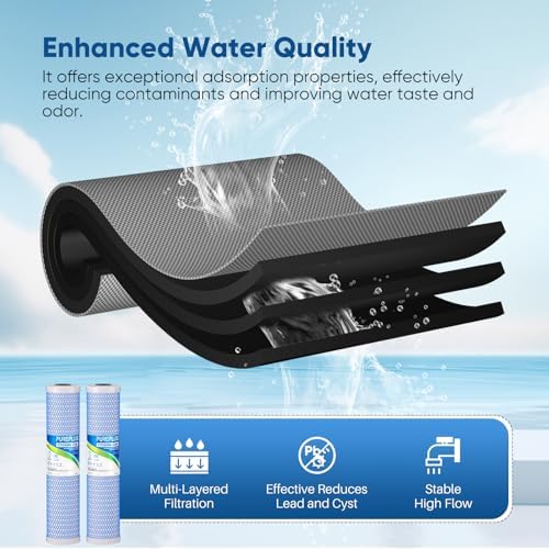 PUREPLUS 20" x 4.5" Whole House Activated Carbon Water Filter, Enhanced Lead Removal, Reduces Chlorine, Sediment & Odors, Compatible with FC25B, EPM-20BB, CB-BB-20, 155783-43, 1 PACK - Image 3