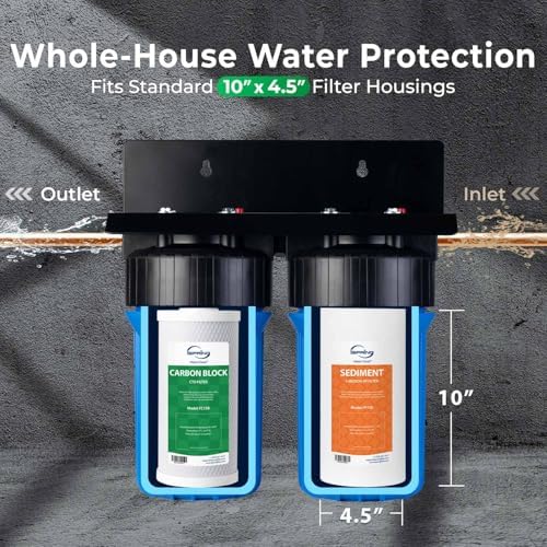 iSpring F2WGB21B Whole House 4.5"x10" Water Filtration High Capacity Sediment and CTO Carbon Block Water Filter Replacement Cartridge Pack Set, Model: WGB21B - Image 4