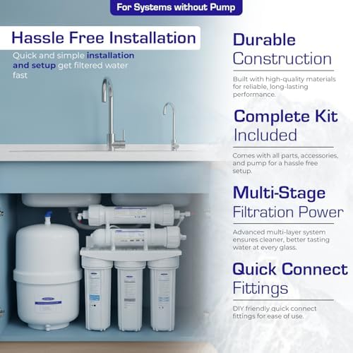Crystal Quest Thunder Ultrafiltration/Reverse Osmosis Under Sink Water Filter System –15 Stages of Filtration – Complete Installation Kit –100GPD - Image 6