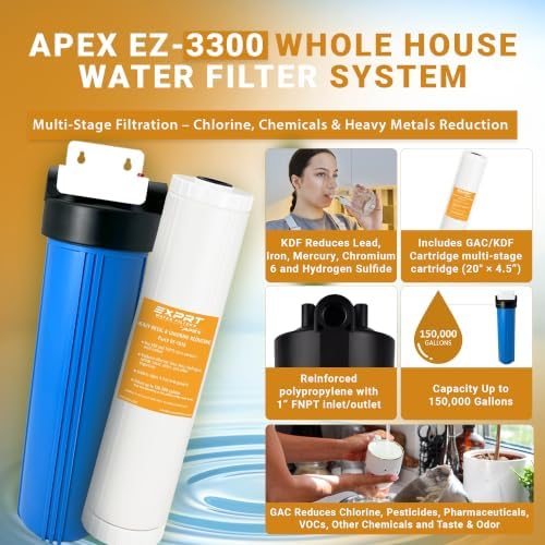 Whole House Water Filter 20" x 4.5" Reduces Heavy Metals EZ-3300 - Image 3