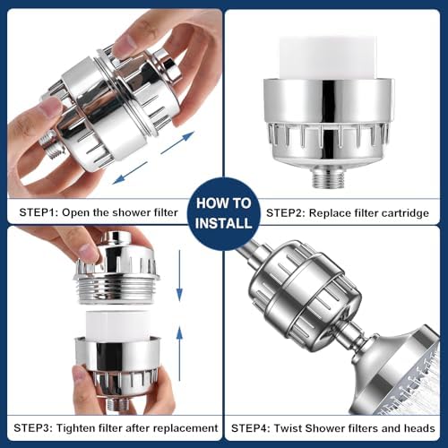 20 Stage Shower Filter Replacement Cartridge - Shower Head Filter Replacement Cartridge for Hard Water, Chlorine, Heavy Metals, High Output Shower Water Softener, 1 Pack - Image 5