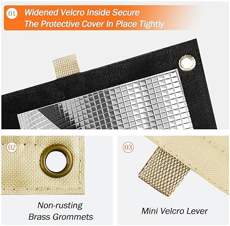 TOHONFOO 3-Way Open Backflow Preventer Pipe Cover Outside, 16"Wx20"H, Beige - Image 4