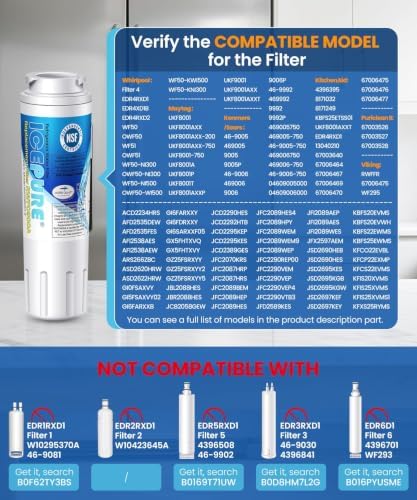 ICEPURE UKF8001 Replacement for Whirlpool Filter 4 EveryDrop EDR4RXD1 1Pack - Image 2