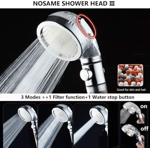 Nosame Shower Head with Hose Holder, Filter Filtration Saving with ON/Off - Image 4