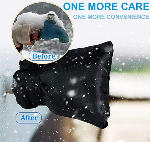 Outdoor Faucet Covers for Winter Freeze Protection, Upgraded Thicken 8.5" H x 6.1" W Outside Garden Faucet Socks for Winter Waterproof Reusable Hose Bibs Insulated Spigot Cover, 4 Pack Black - Image 5