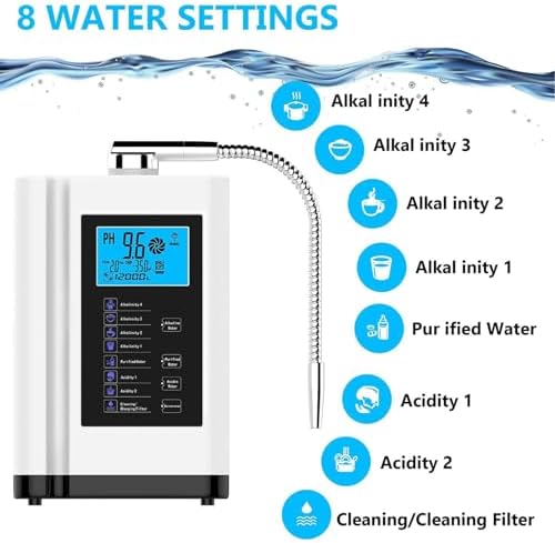 Alkaline Water Ionizer,Water Purifier Machine, Ph 3.5-10.5 Acid Alkaline Water Maker Machine, Up to -500mv Orp (Blue) - Image 4