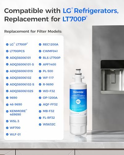 Waterdrop ADQ36006101 Replacement for LG® LT700P® Water Filter, 3 Pack - Image 3