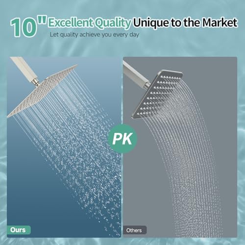 SR SUN RISE 10 Inch Rain Shower Head Brushed Nickel 304 Stainless Steel High Pressure Rainfall Showerhead Ultra Thin Water Saving - Image 2