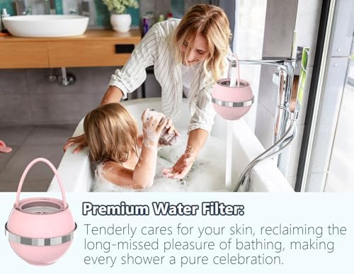 Bathtub Water Filter for Tub with Overflow,2,500 Gallons of Filtration,8 Stages Bath Filter,Remove contaminants,Chlorineand Fluoride,Hardwater Softener,BPA Free(Upgrade Version),Pink - Image 5