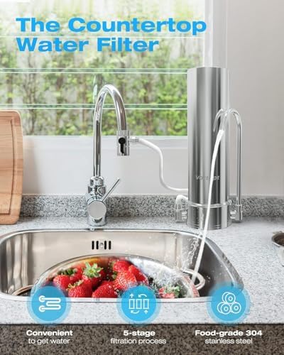 Vortopt NSF-Certified F7 Filter Cartridge(1-Pack)5-Stage Filtration,Chlorine/Odor Reduction,Drill-Free Installation. - Image 3