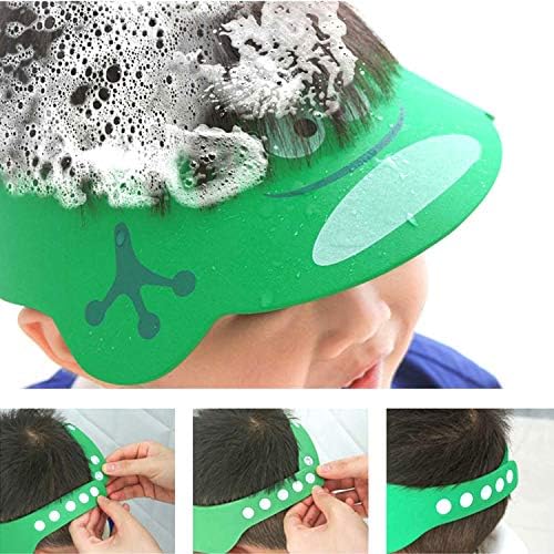 Adjustable Visor Cartoon Shampoo Shower Bathing Protection Cap for Toddler, Baby, Kids, Children, Set of 3 - Image 2