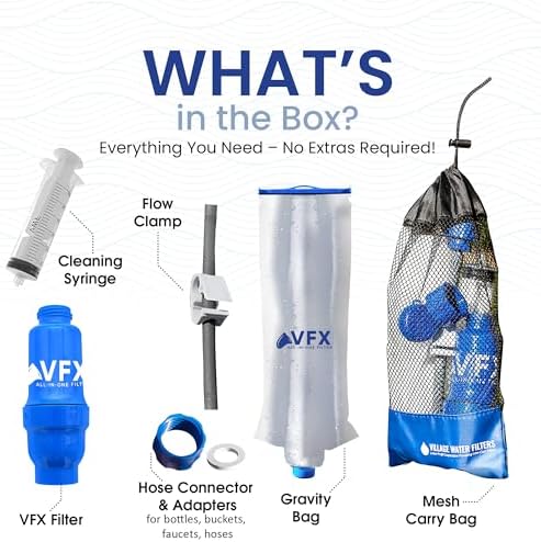 VFX All-in-One Portable Water Filter, Gravity System for Camping & Hiking - Image 2