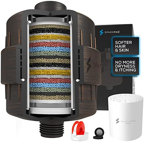 SparkPod 23-Stage Shower Head Filter for Showerheads, Oil-Rubbed Bronze by SparkPod