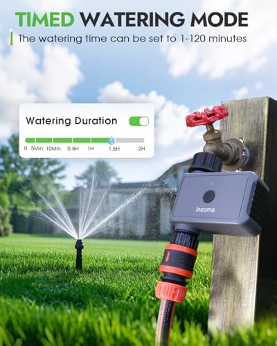 Insoma Sprinkler Timer with Remote Control, Water Hose Timers, Turns Water Off Automatically, Up to 120 Minutes of Run Time, Irrigation Timer for Lawn, Drip, Soaker Hose, and Garden, 1 Outlet - Image 3