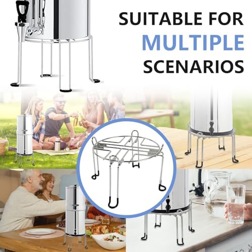 Water Filter Stand 6" Tall by 9" Wide Compatible with Berkey Big, Royal and Travel System, Countertop Stainless Steel Stand for Most Medium Gravity Fed Water Coolers - Image 6