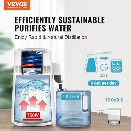 VEVOR 1.1 Gallon Water Distiller, 750W, BPA Free Container Countertop - Image 2