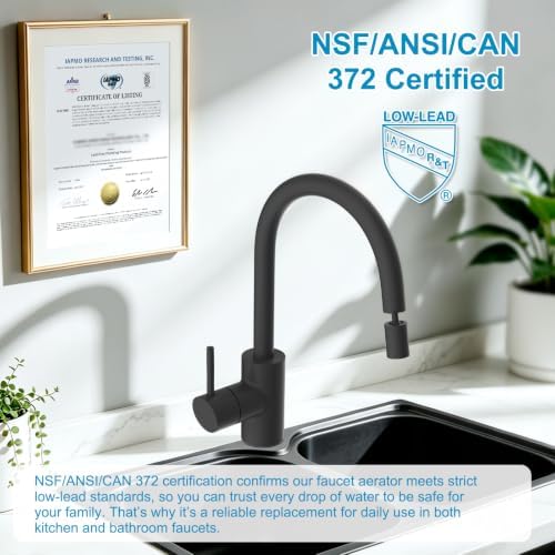 Hibbent 4-Mode Faucet Aerator, Faucet Sprayer Attachment, Matte Black - Image 6