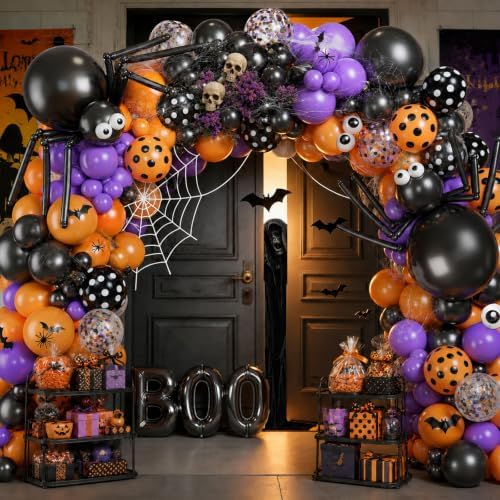 126 PCS Halloween Balloon Arch Kit, Black Orange Purple Halloween Balloons - Image 6