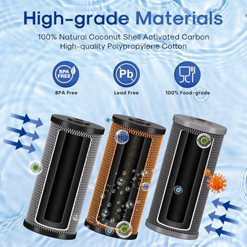 ICEPURE 4.5"x 10" Whole House Water Filter Set, 3-Stage Water Filtration System Combo Kit with Activated Carbon Block, KDF Cartridge and Upgraded Activated Carbon Heavy Metal Remove Filter, Pack of 1 - Image 3