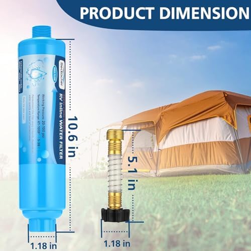 4-Pack RV Inline Water Filter with KDF&GAC for Fresh Drinking Water - Image 2