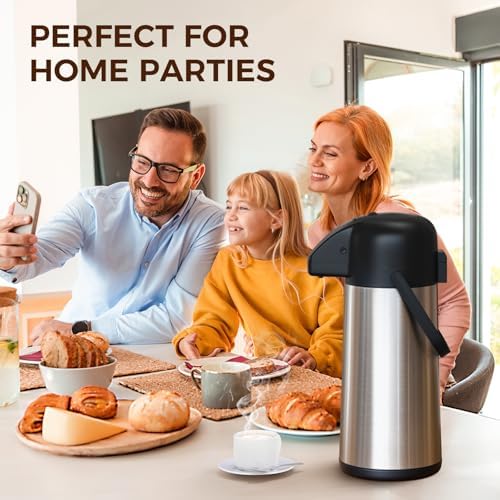 Coffee Carafe for Keeping Hot, 102OZ / 3L Airpot Coffee Dispenser with Pump - Image 6