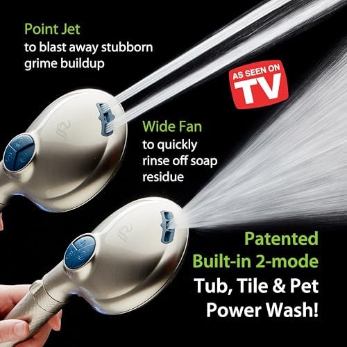AquaCare 4X 10-Mode High Pressure Hand Shower w/Filter & 2-mode Power Wash - Image 3