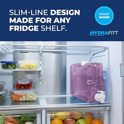 Refrigerator Water Dispenser 1.1 Gallon – Leak-Proof Slim Fridge Water Container with Spigot – BPA-Free Refillable Water Jug (Rose Pink) - Image 2